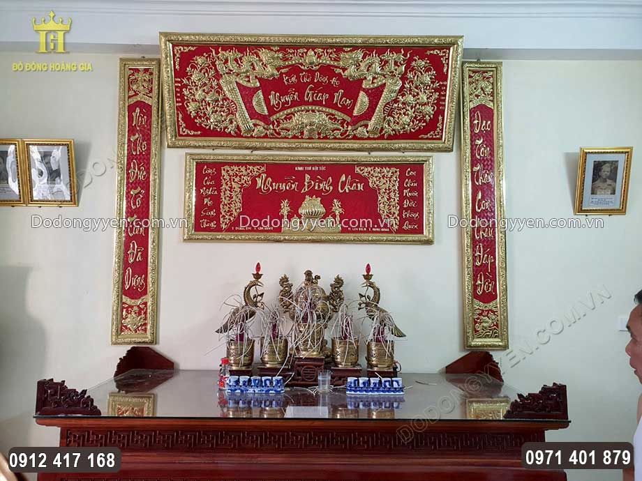 Đồng Ho&agrave;ng Gia nhận chế t&aacute;c bộ đại tự c&acirc;u đối bằng đồng theo k&iacute;ch thước y&ecirc;u cầu 